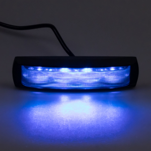 Modrý LED predátor 12/24V - 6x 3W / ECE R65 (140x34x27mm)