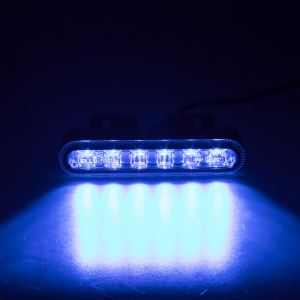 Modrý LED predátor 12/24V - 6x 3W / ECE R65 (142x30x35mm)