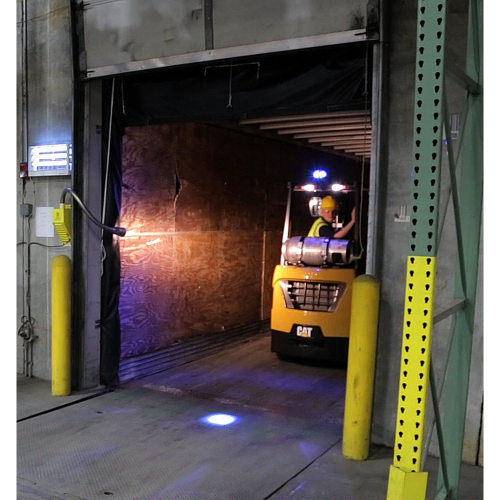 Použitie modrého bodového 10-48V 2x4W  LED svetla na vysokozdvižnom vozíku