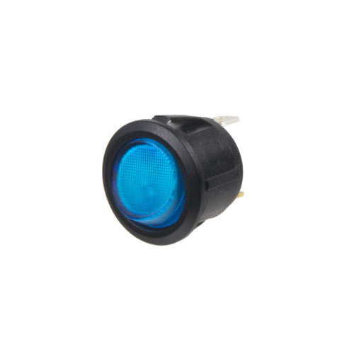 Spínač kolískový okrúhly 20A modrý s podsvietením