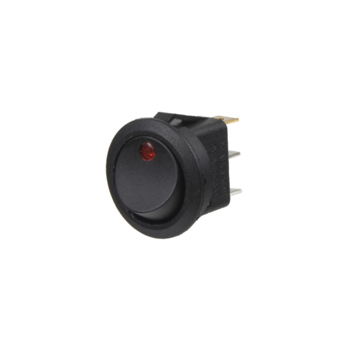 Spínač kolískový okrúhly 20A červená kontrolka