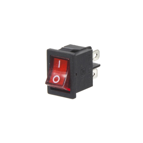 Spínač kolískový hranatý 12V/20A červený s podsvietením