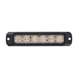 Oranžový výstražný LED predátor 12V / 24V - 6x3W LED ECER 65 (132x30x11mm)