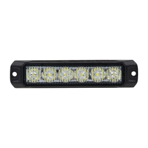 Bílý LED predátor 12V/24V - 6x3W LED ECE R10 (132x30x11mm)