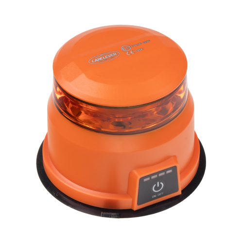 Akumulátorový LED maják, oranžový, diaľkové ovládanie, magnet, ECE