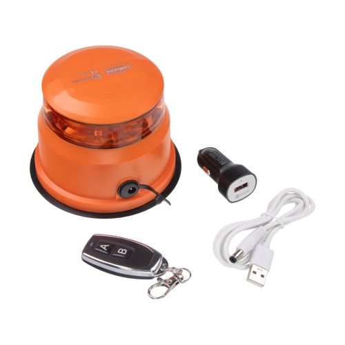 Príslušenstvo batériového oranžového 24x1W LED majáka s diaľkovým ovládaním a magnetom