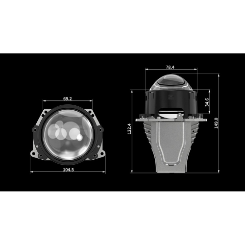 Rozmery projektorových stretávacích/diaľkových LED svetiel