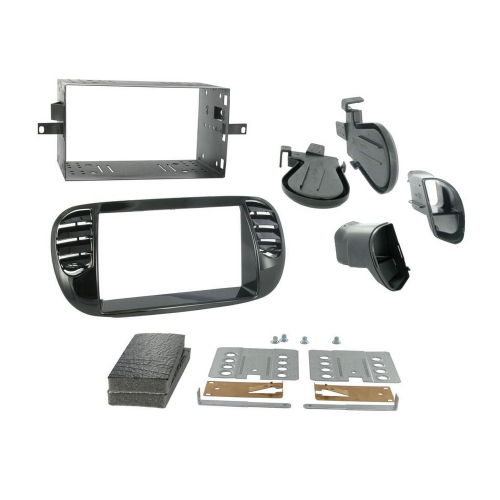 2DIN redukcia pre Fiat 500 10/2007- čierna lesklá