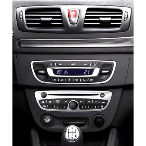 Použitie tmavo šedého rámika autorádia Renault Megane III 11/2008-2015, Fluence 02/2010-