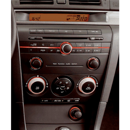 Použitie rámčeka 2DIN autorádia Mazda 3 10/2003 - 2009