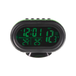 Digitálny teplomer 12/24V - vonkajšia a vnútorná teplota / voltmeter / hodiny / 2 druhy podsvietenia