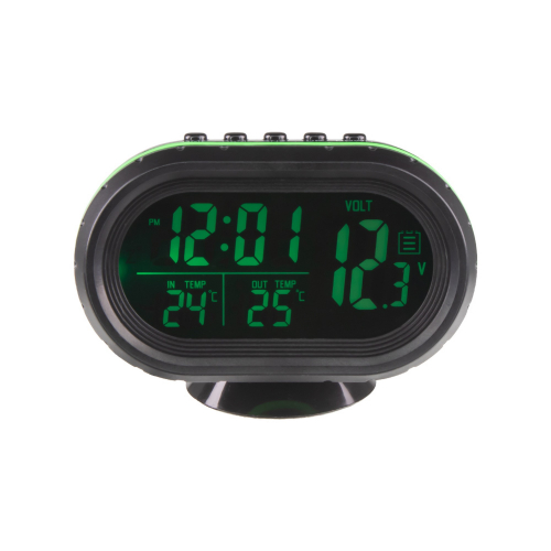 Digitálny vnútorný/vonkajší teplomer, hodiny a voltmeter