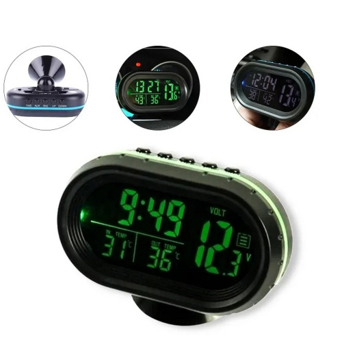 Použitie digitálneho teplomera s meraním vnútornej a vonkajšej teploty, hodinami a voltmetrom