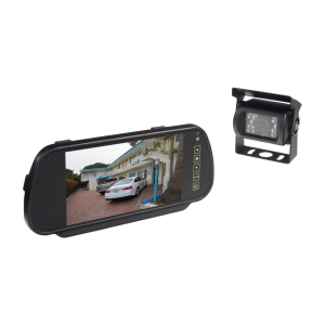 AHD kamerový systém 12V / 24V - 7" LCD monitor na zrkadlo so 105° kamerou / 15m kábel (2x 4-PIN)