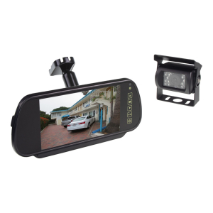 AHD kamerový systém 12V / 24V - 7" LCD monitor na držiak zrkadla / kamera / 15m kábel (2x 4-PIN)