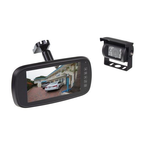 AHD kamerový set monitora 7" na držiak zrkadla s 2 x 4PIN + kamera + 15m kábel