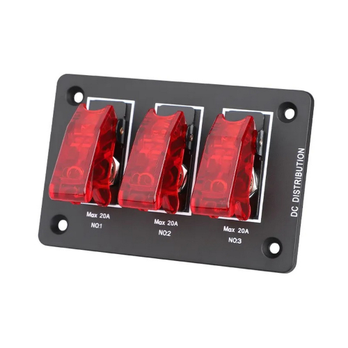 Ochranné krytky 12/24V multiprepínača s 3 podsvietenými spínačmi