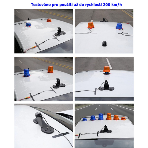 Použití modro-červeného 12/24V LED majáku ECER10