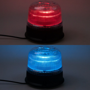 Modrý-červený LED maják 12/24V - 40x LED / magnet / ECE R65 (ø129x134mm)