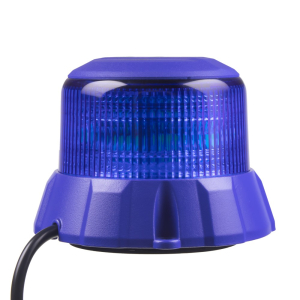Modrý LED maják 12/24V - 48x 1W LED / modrý hliníkový obal / ECE R65 (ø124 x 89 mm)