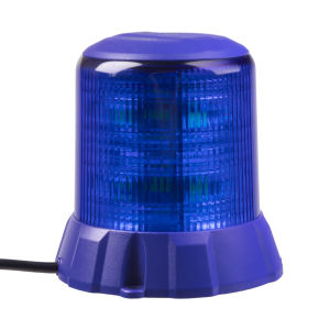 Modrý LED maják 12/24V - 96x 1W LED / na pevnú montáž / modrý hliníkový obal / ECE R65 (ø 124 x 127 mm)
