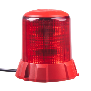Červený LED maják 12/24V - 96x 1W LED / na pevnú montáž / červený hliníkový obal / ECE R65 (ø 124 x 127 mm)