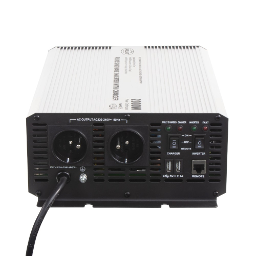 Vstupy sínusového meniča napätia UPS 2000W 12/230V + nabíjačka 12V/15A