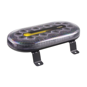 Oranžová mini LED rampa - 60x LED / 12-24V / ECE R65 / pevná montáž (412x200x97mm)
