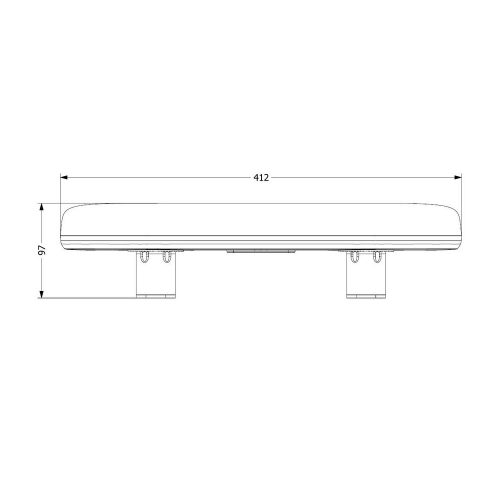 Rozmery oranžovej 60xLED rampy na pevnú montáž 12-24V,ECER65