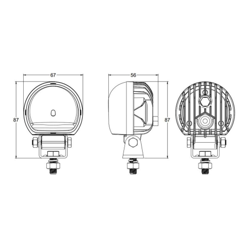Rozmery 10W LED svetla na vysokozdvižný vozík červený oblúk 10-80V