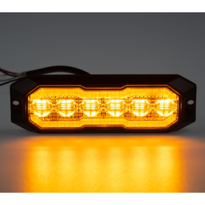 Bočné oranžové LED svetlo 12V / 24V - s výstražným LED predátorom ECE R65 (129x40x15mm)