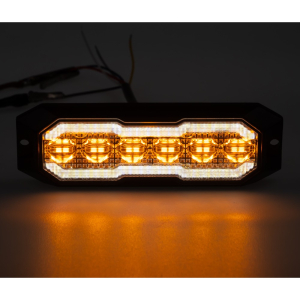 Obrysové biele LED svetlo 12V / 24V - s výstražným oranžovým LED predátorom ECE R65 (129x40x15mm)