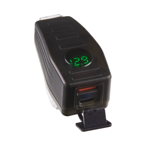 Voltmeter USB/USB-C nabíjačky na motocykel