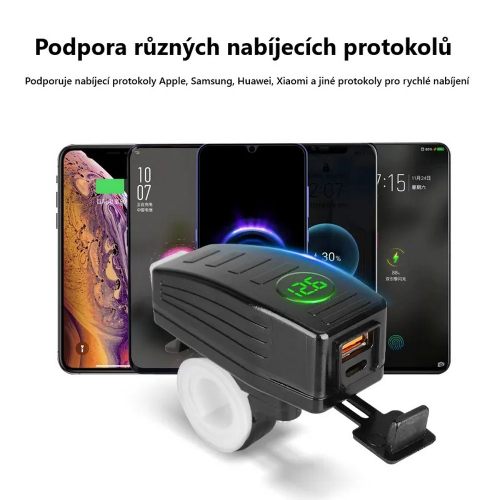 Použitie USB/USB-C nabíjačky s voltmetrom na motocykel