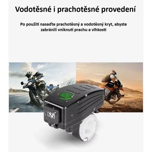 Uchytenie USB/USB-C nabíjačky s voltmetrom na motocykel