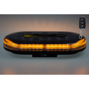 AKU LED rampa - oranžová 48x LED / dálkový ovladač / ECE R65 / s magnetem (328x186x50mm)