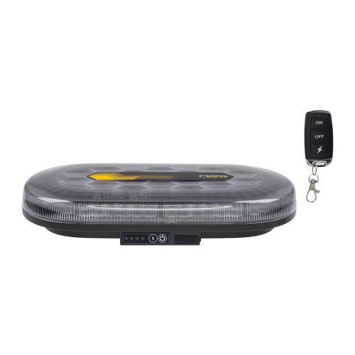 Modro-červená nabíjacia AKU 48xLED rampa s magnetom, 328mm,ECER65