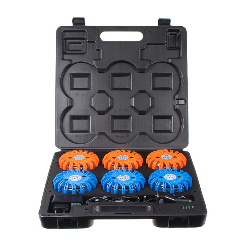 LED výstražné svetlo 16LED, modro-červené, set 6ks