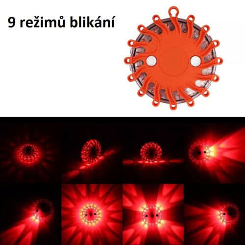 Použitie magnetických modro-červených LED svetiel