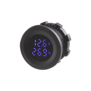 Digitálny voltmeter s teplomerom - modrý 5-48V / -25 °C až +60 °C