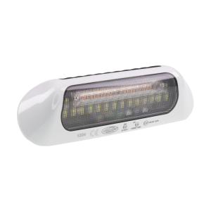 LED svetlo nástenné - biele s oranžovým výstražným svetlom 48W / 10-30V / ECE R65 (236x80x37mm)