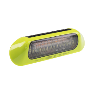 LED svetlo nástenné - biele s oranžovým výstražným svetlom 48W / 10-30V / ECE R65 / žlté (236x80x37mm)