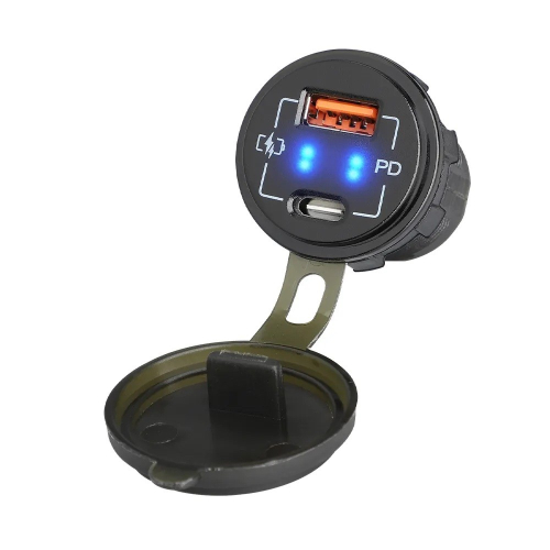 12/24V USB nabíjačka QC3.0 + USB-C