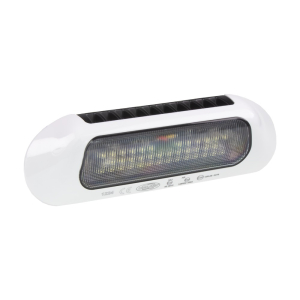 LED svetlo nástenné / cúvacie - biele 57W / 10-30V / R10, R148 / biely kryt (236x80x37mm)