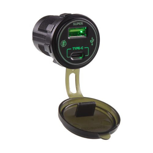 USB nabíjačka QC3.0 + USB-C, 12/24V