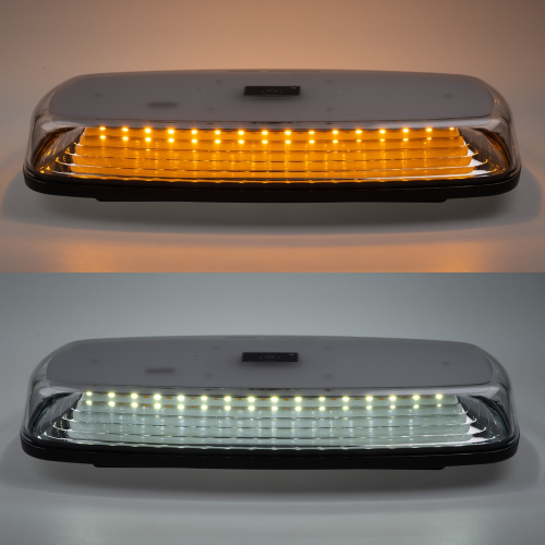 AKU LED rampa oranžová + biela, 84LEDx0, 5W, magnet, 12-24V, 304mm, ECE R65 R10