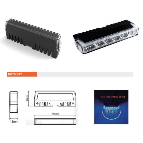 Parametry modro-červeného 18x3W LED predátoru 12-24V
