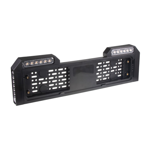 4x PREDATOR 6x4W LED pod ŠPZ, 12-24V, prehnuté, oranžové, ECE R65