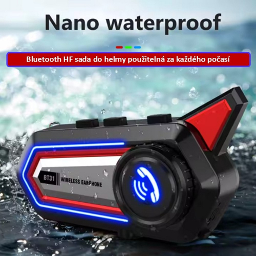 Vodeodolná univerzálna Bluetooth Handsfree sada do helmy pre motocykel
