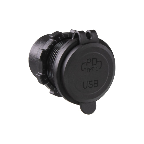 12/24V nabíjačka USB QC3.0 a USB-C s bielym podsvietením